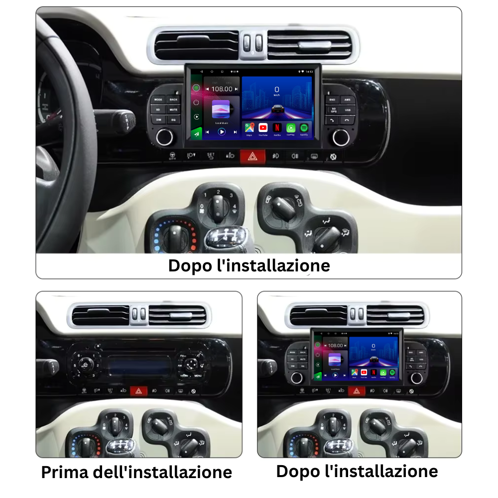 FIAT Panda | 2013-2020 | Android 13 Autoradio | Apple CarPlay | Android Auto - SuonoAuto