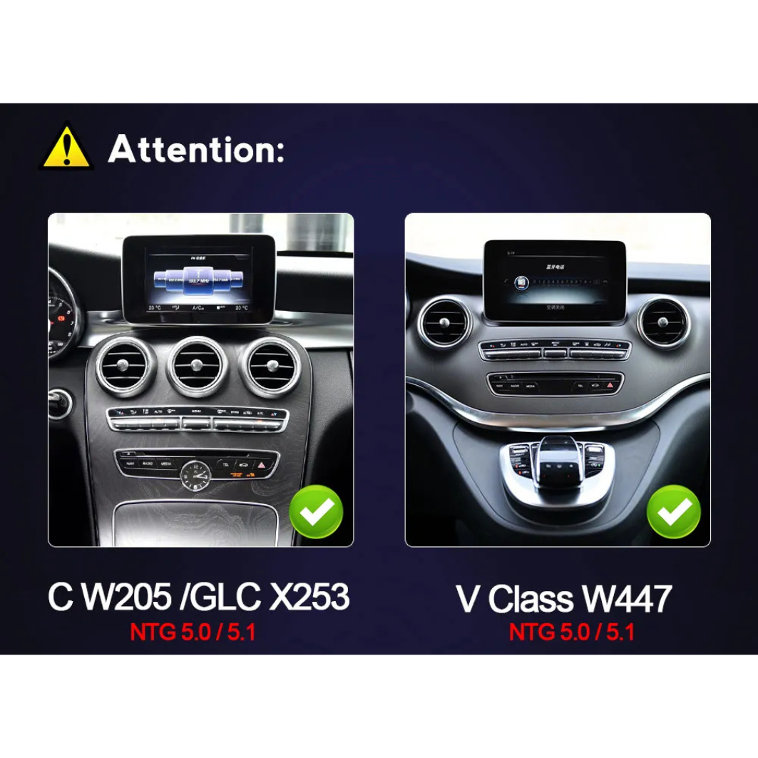 Mercedes C Class GLC V-Class Vito 2014-2019 W205 X253 W446 Android 13 Autoradio CarPlay & Android Auto - SuonoAuto