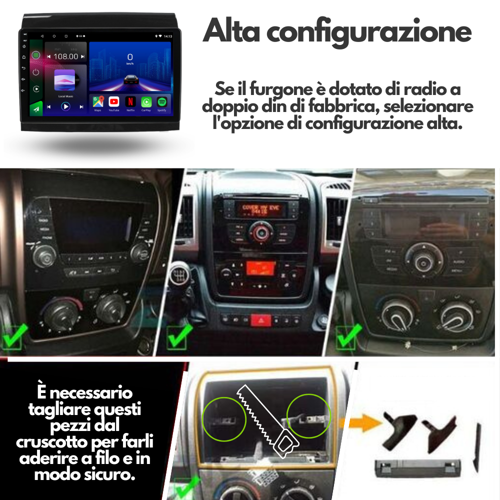 FIAT Ducato | Peugeot Boxer | Citroen Relay Jumper | 2006-2022 | Android 13 Autoradio | Apple CarPlay | Android Auto - SuonoAuto