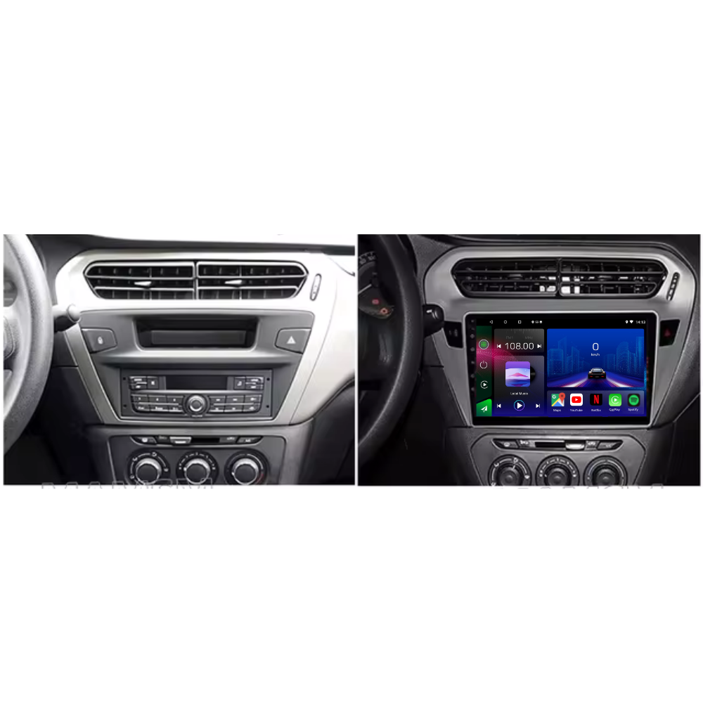Citroen C-Elysee | Peugeot 301 2014-2018 | Android 13 Autoradio | Apple CarPlay | Android Auto - TechVoyage