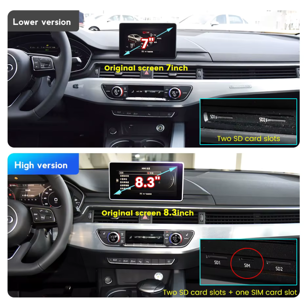 Audi A4 A5 B9 S RS 2015-2023 Android 13 Autoradio CarPlay & Android Auto - SuonoAuto