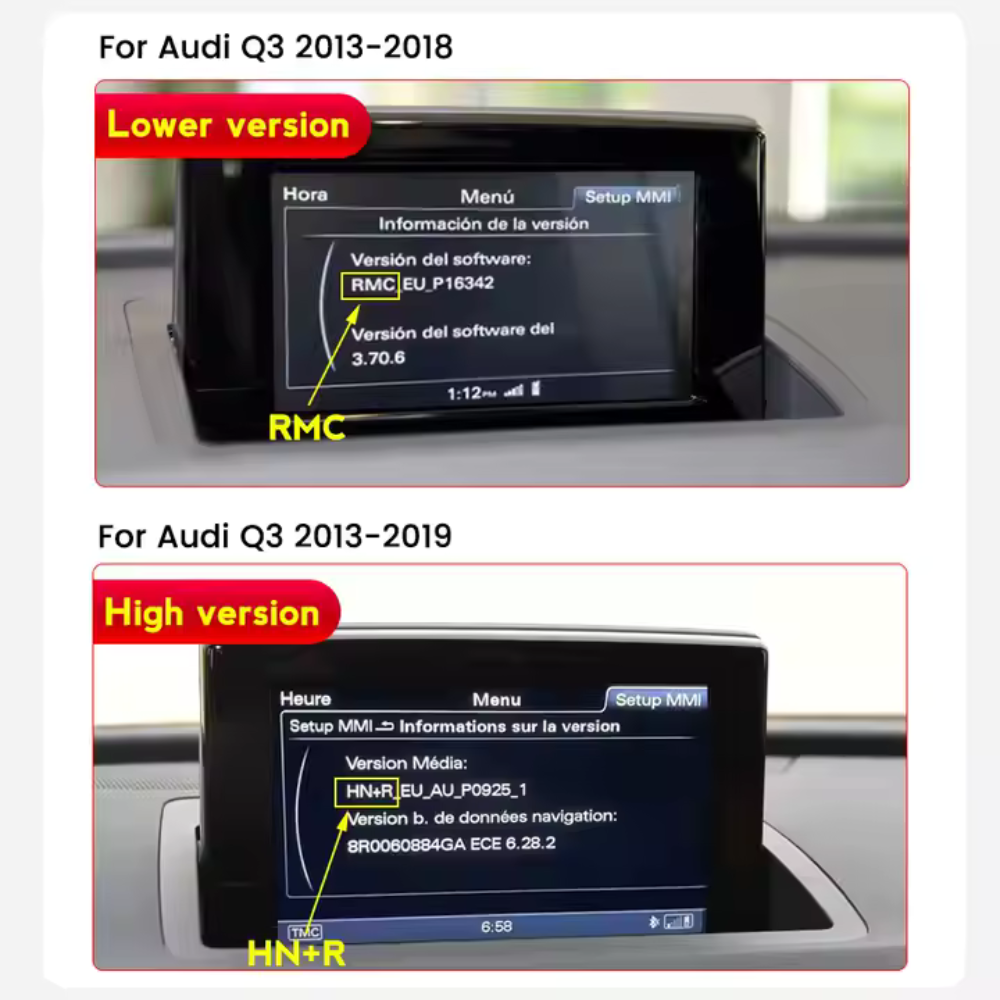 Audi Q3 RSQ3 2013-2019 Android 13 Autoradio CarPlay & Android Auto - SuonoAuto