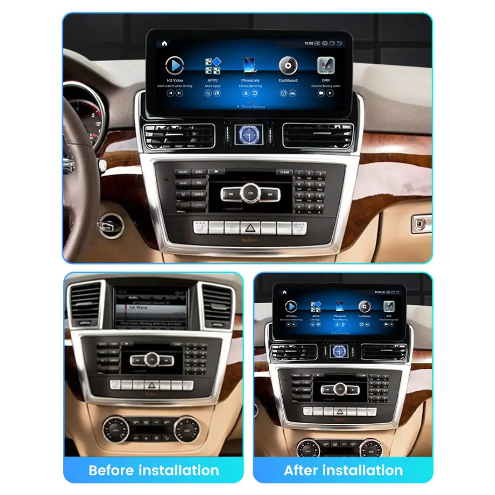 Mercedes ML GL GLE GLS 2011-2019 W166 X166 Android 13 Autoradio CarPlay & Android Auto NTG 4.0 4.5 5.0 - SuonoAuto