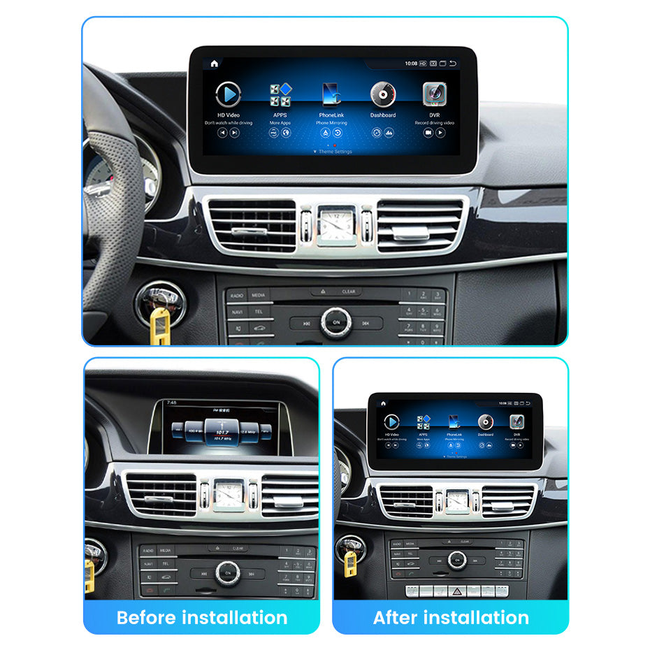 Mercedes E Class 2009-2016 W212 S212 Android 13 Autoradio CarPlay & Android Auto NTG 4.0 4.5 5.0 - SuonoAuto