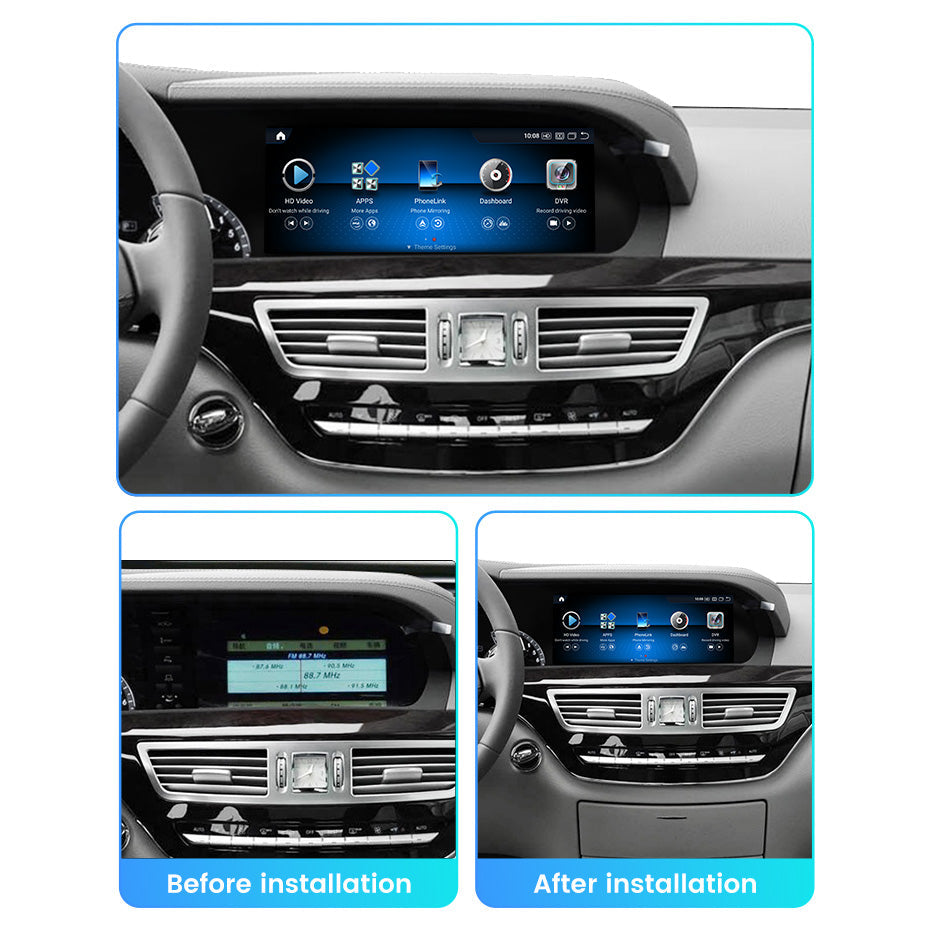 Mercedes S Class 2005-2014 W216 W221 Android 13 Autoradio CarPlay & Android Auto NTG 3.0 3.5 - SuonoAuto