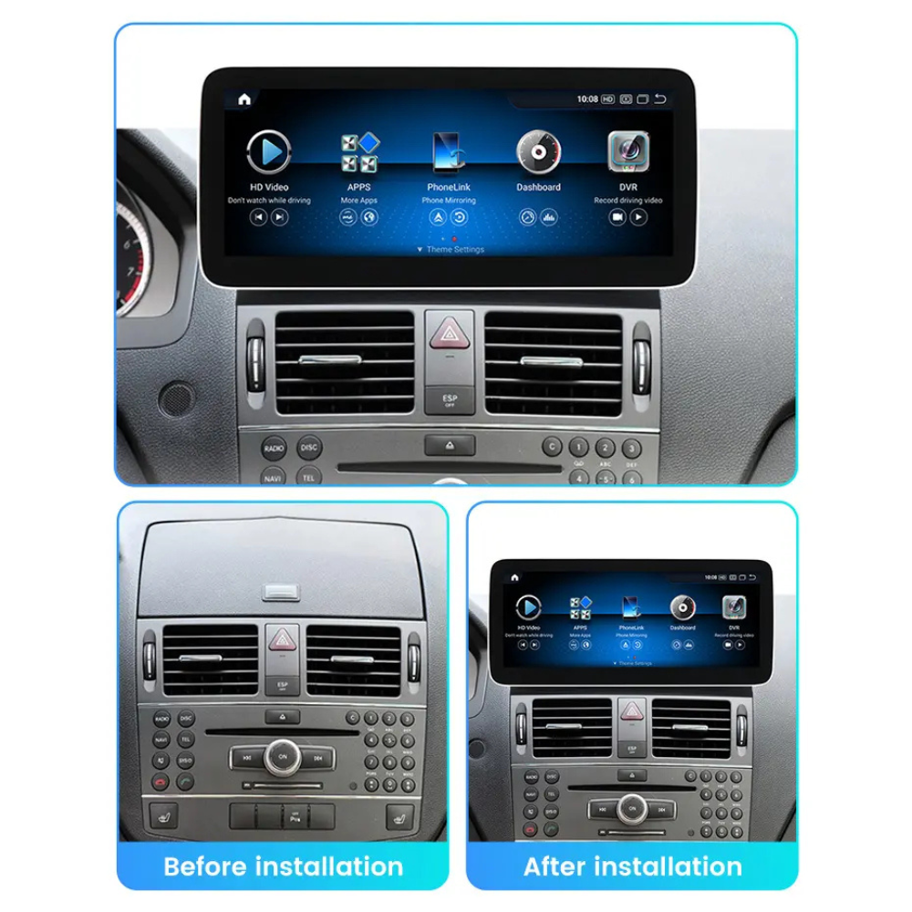 Mercedes C Class 2007-2014 W204 Android 13 Autoradio CarPlay & Android Auto NTG 5.0 - SuonoAuto