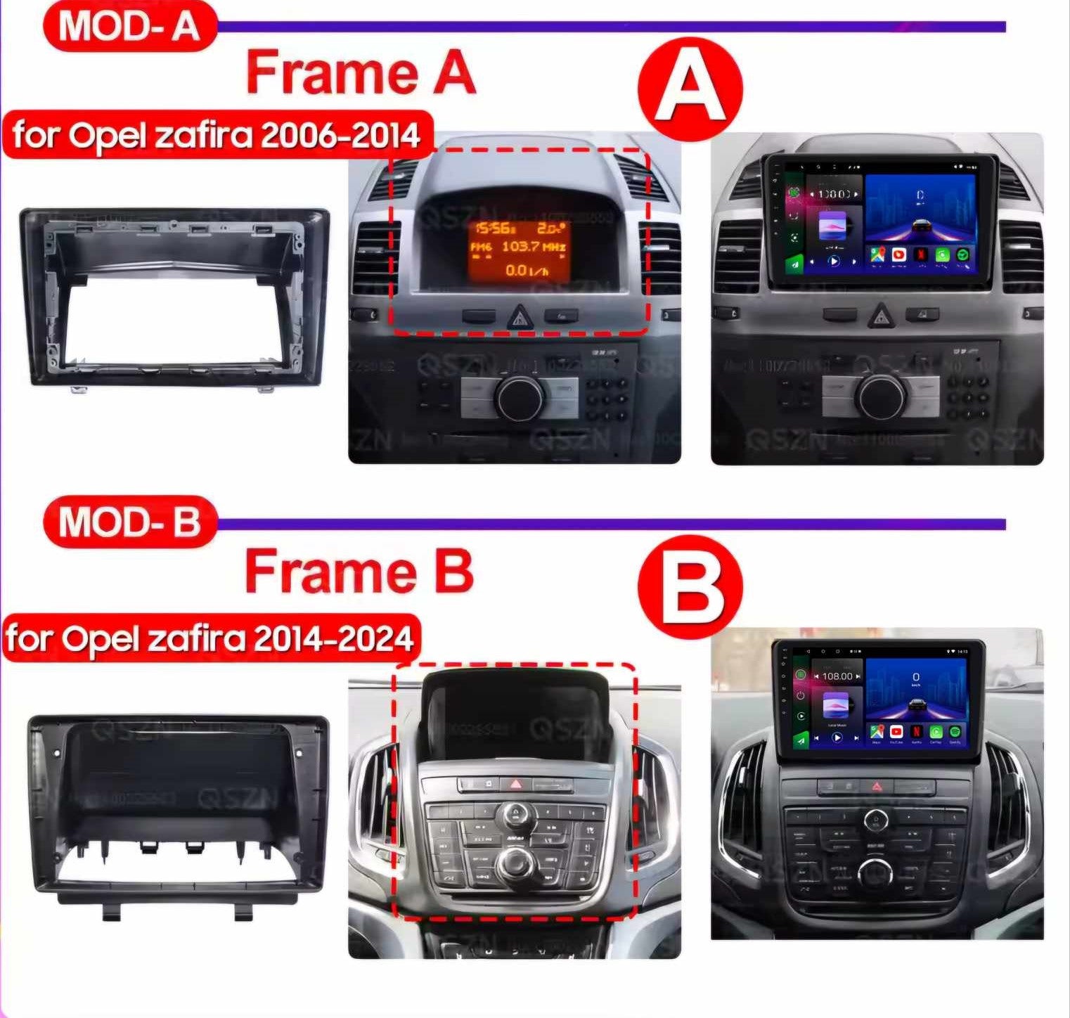 Opel Zafira | 2005-2018 | Android 13 Autoradio | Apple CarPlay | Android Auto - SuonoAuto