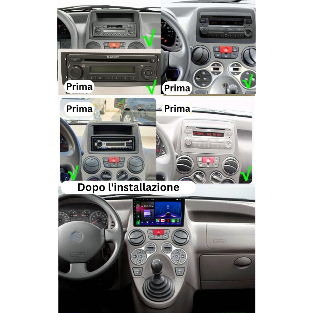 FIAT Panda | 2003-2012 | 9 pollici | Android 13 Autoradio | Apple CarPlay | Android Auto - SuonoAuto
