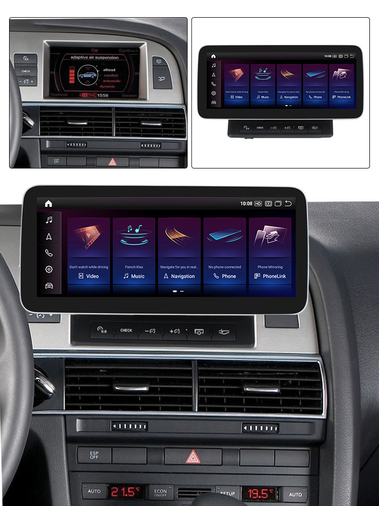Audi A6 C6 2005-2011 Android 13 Autoradio CarPlay & Android Auto S RS - SuonoAuto