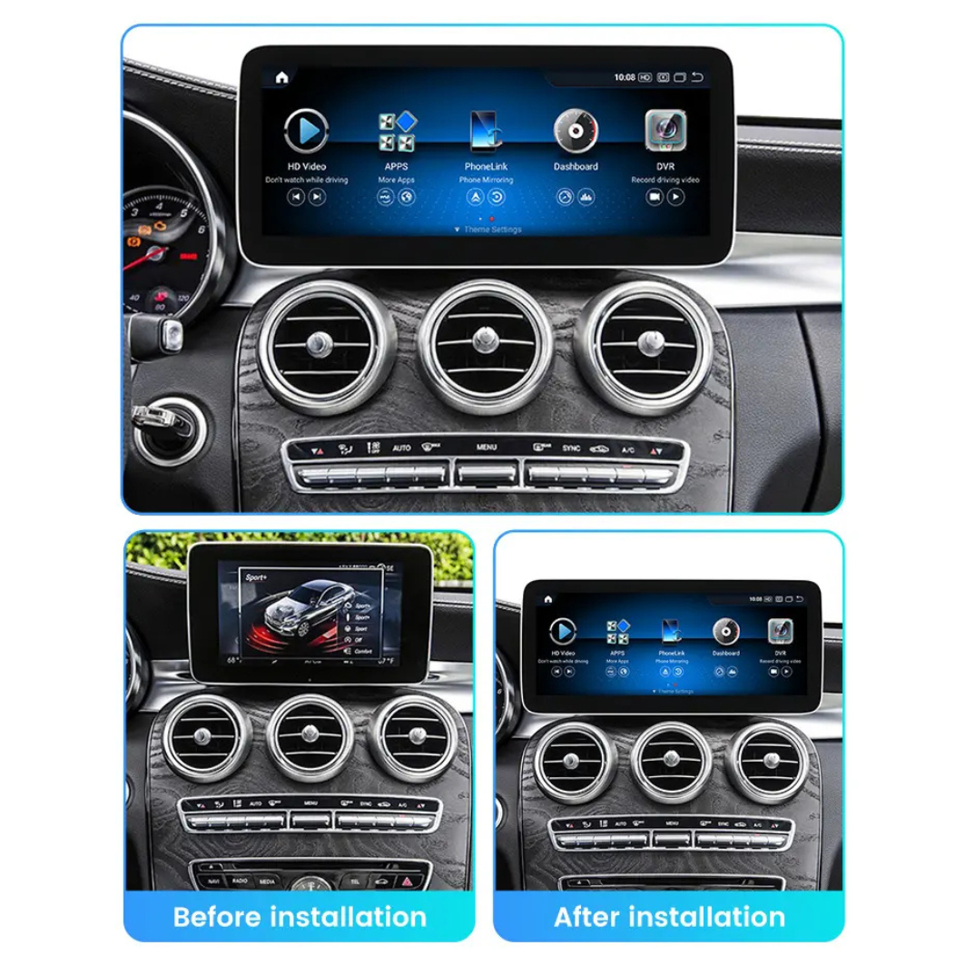 Mercedes C Class GLC V-Class Vito 2014-2019 W205 X253 W446 Android 13 Autoradio CarPlay & Android Auto - SuonoAuto