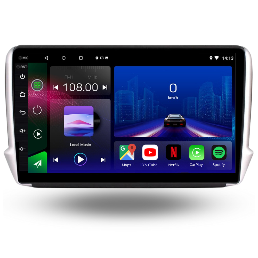 Peugeot 208 2008 | 2012-2019 | Android 13 Autoradio | Apple CarPlay | Android Auto - TechVoyage