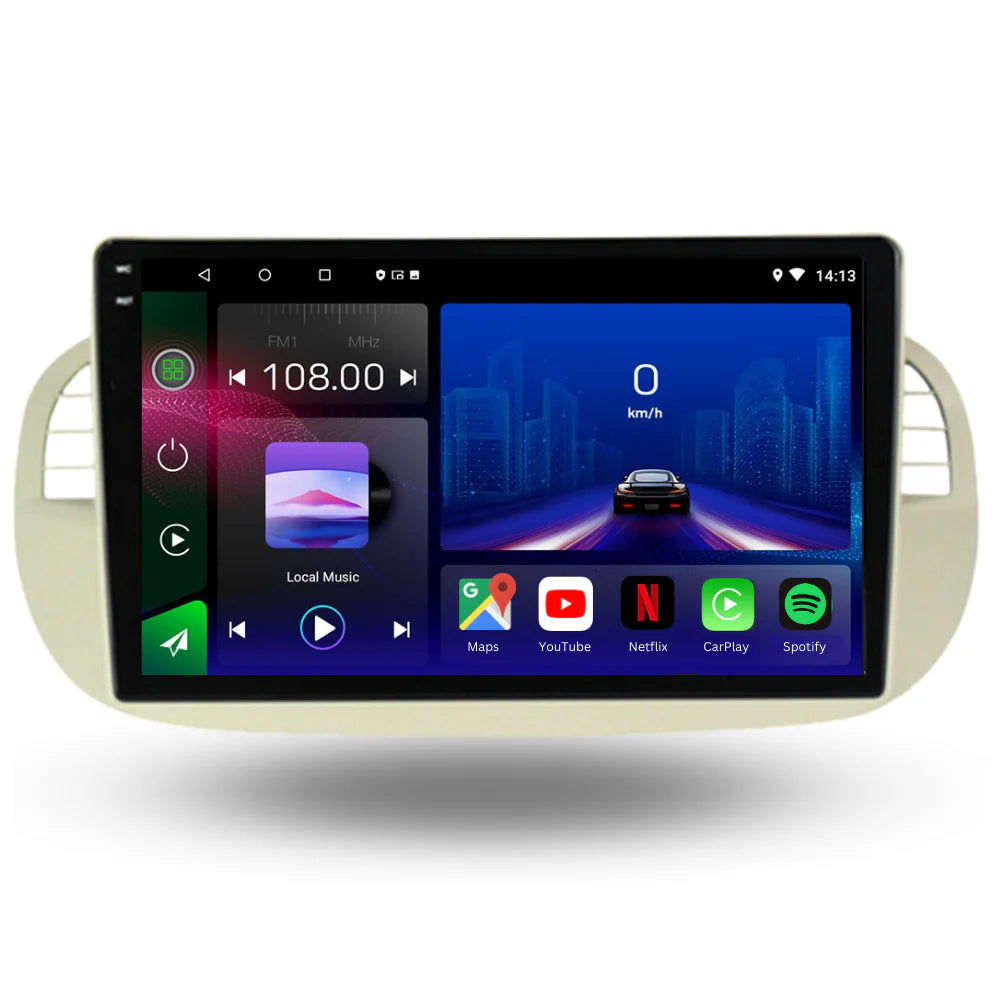 FIAT 500 | 2007-2015 | Android 13 Autoradio | Apple CarPlay | Android Auto - SuonoAuto