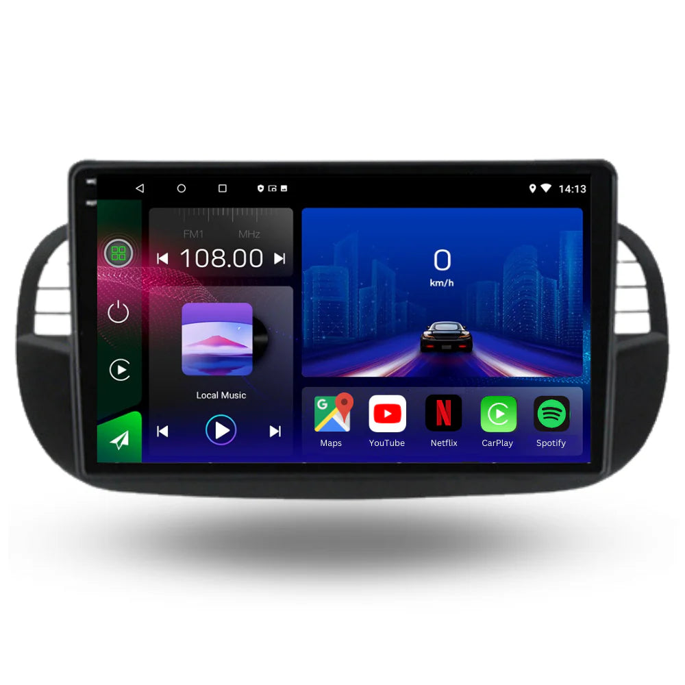 FIAT 500 | 2007-2015 | Android 13 Autoradio | Apple CarPlay | Android Auto - SuonoAuto