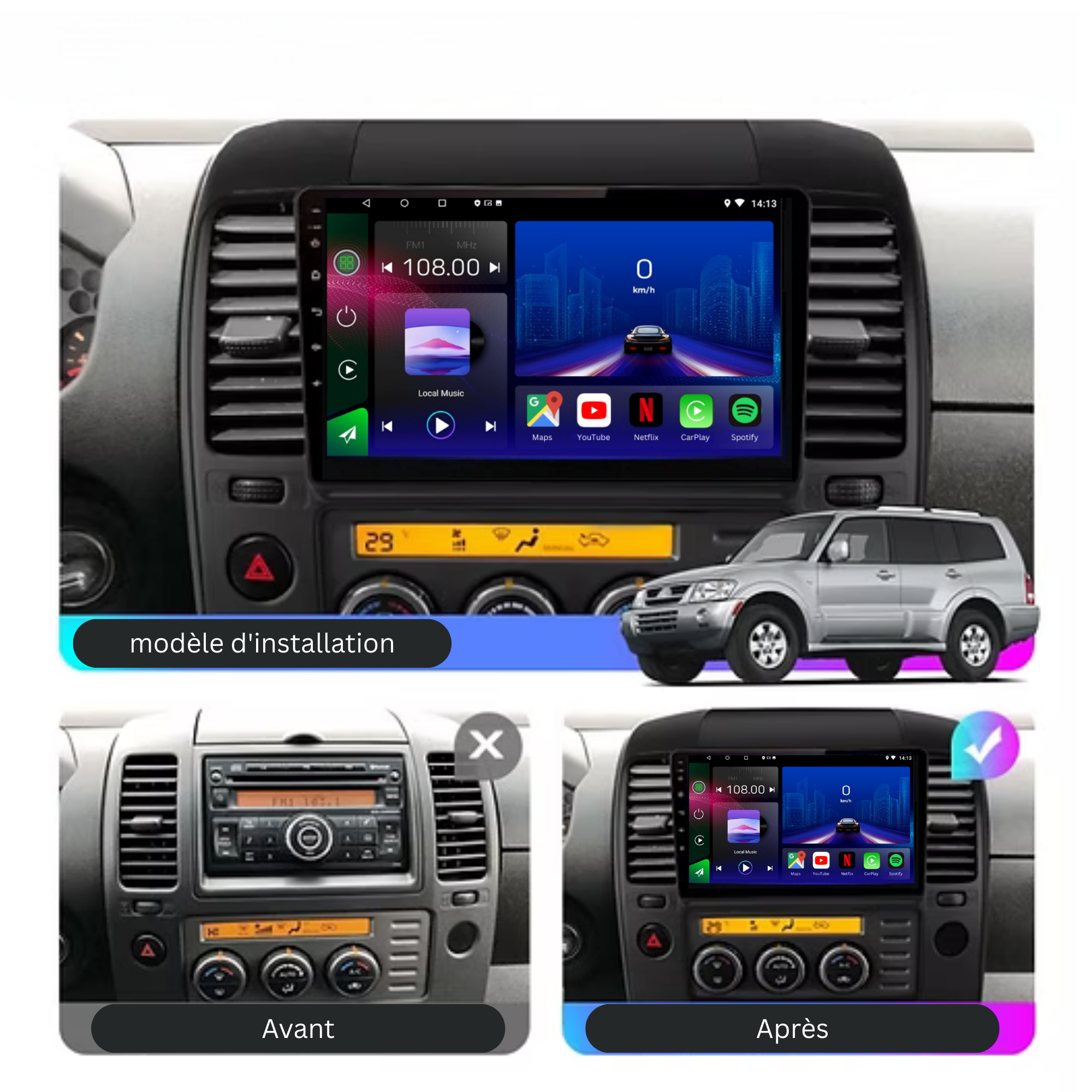 Nissan Navara d40 | 2005-2012 | Android 13 Autoradio | Apple CarPlay | Android Auto - SuonoAuto