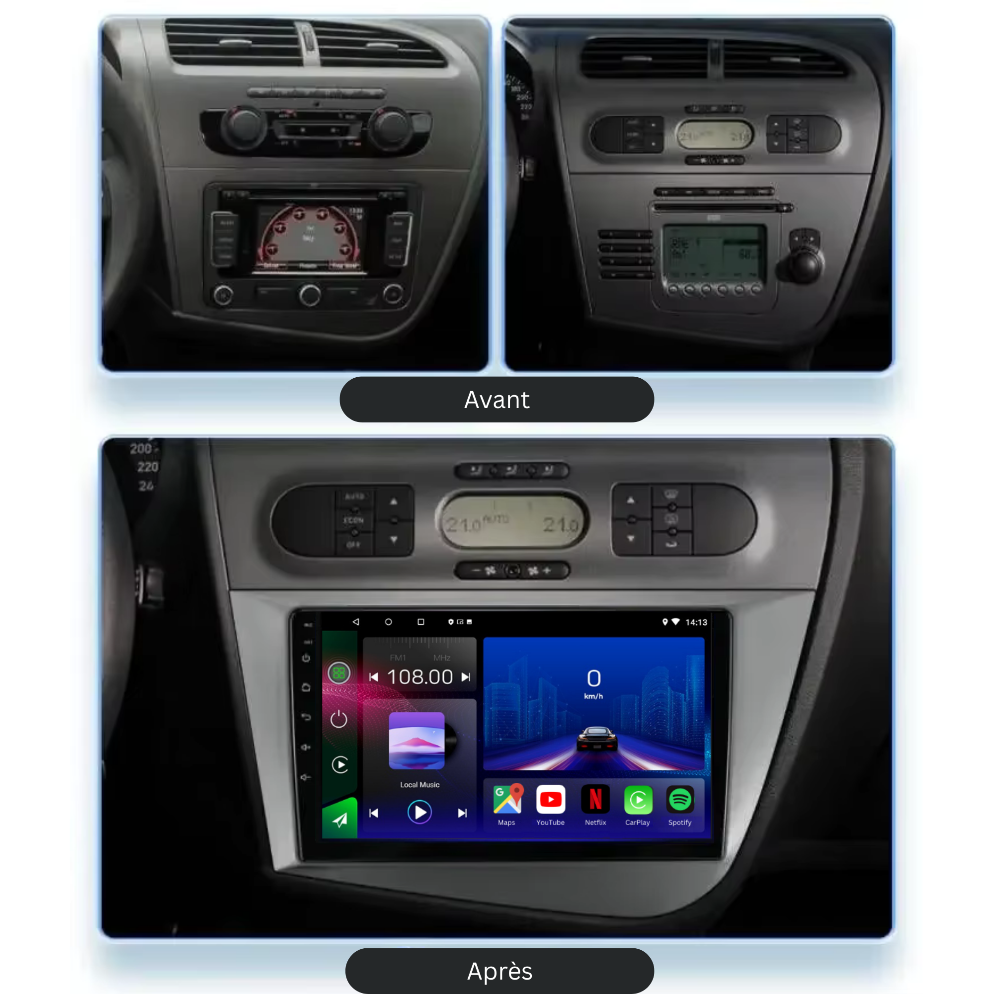 Seat Leon 2 MK2 | 2005-2012 | Android 13 Autoradio | Apple CarPlay | Android Auto - SuonoAuto