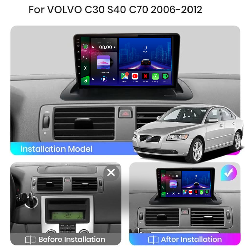 Volvo S40 | C30 | C70 | 2006-2012 | Android 13 Autoradio | Apple CarPlay | Android Auto - SuonoAuto